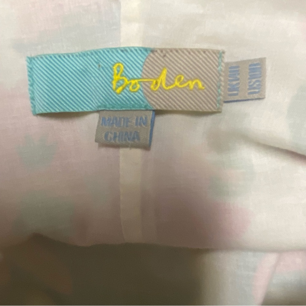 Boden Floral Dress in Green and Pink - Picture 4 of 5